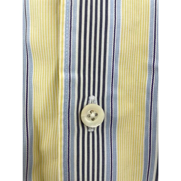 Ermenegildo Zegna Shirts Mens Size Large Button Down Long Sleeve Yellow Blue LOT - Picture 5 of 13